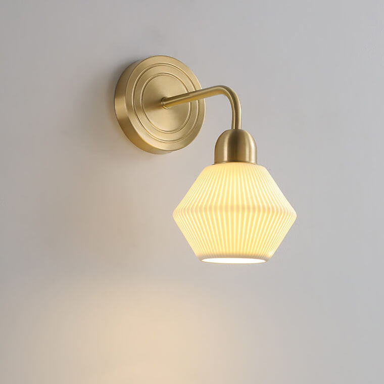 Striped Ceramic Round Jar Wall Lamp