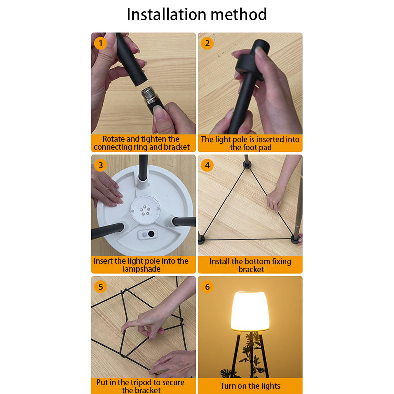 Tripod Round Iron ABS Floor Lamp