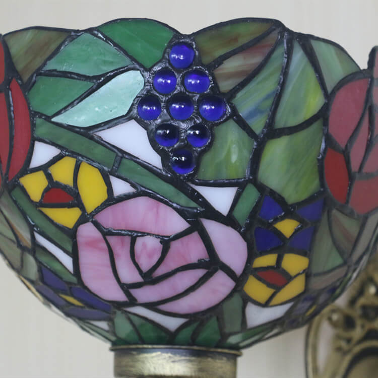 Grape Flower Bowl Stained Wall Lamp