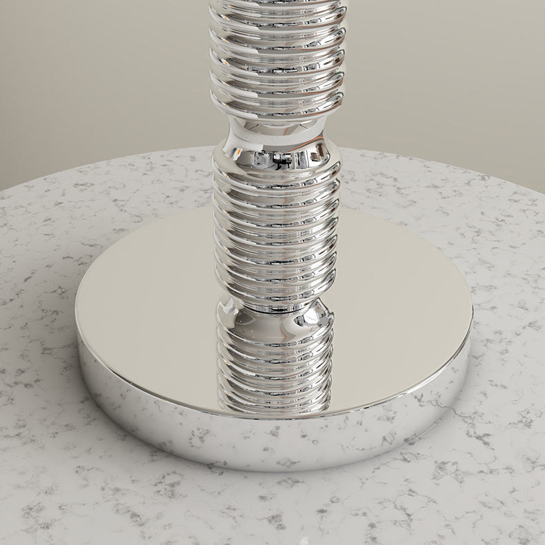 Iron Round Pleated Bedroom Table Lamp