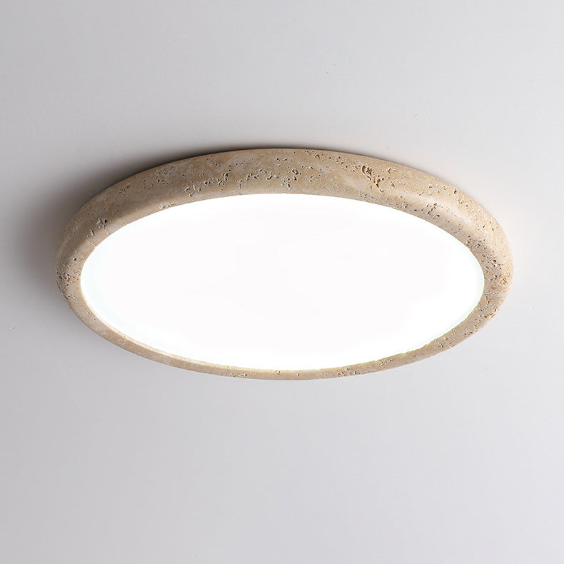 Round Yellow Travertine Acrylic Wall Lamp