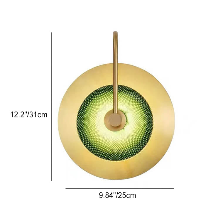 Round Disc Iron Glass Wall Lamp