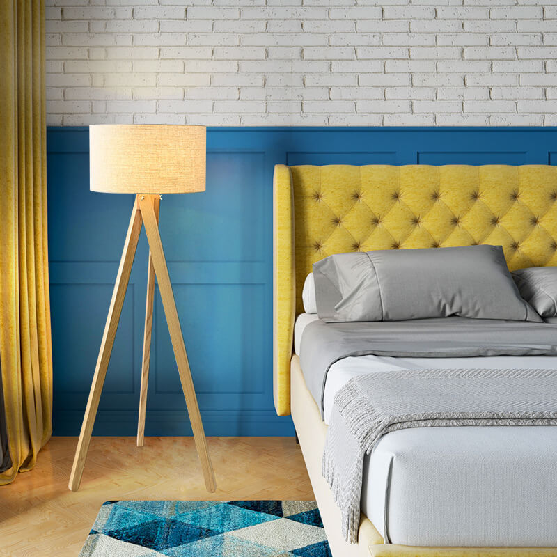 Fabric Wooden Floor Lamp