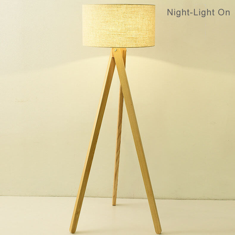 Fabric Wooden Floor Lamp