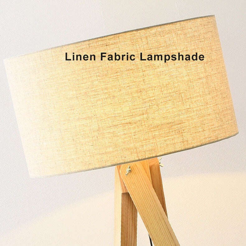 Fabric Wooden Floor Lamp