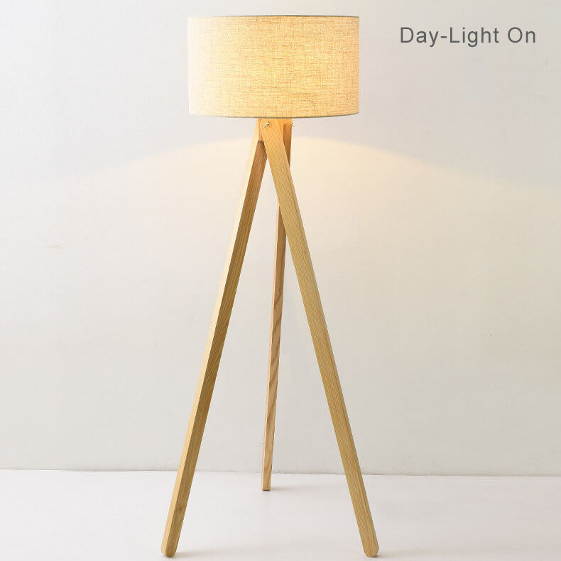 Fabric Wooden Floor Lamp