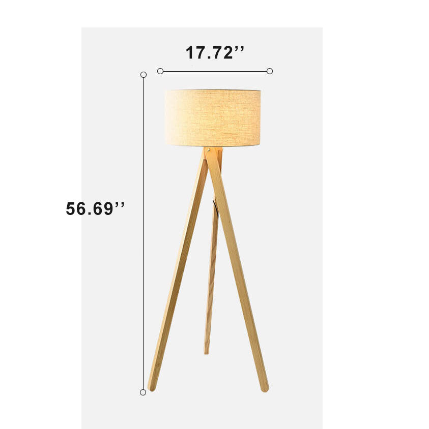 Fabric Wooden Floor Lamp