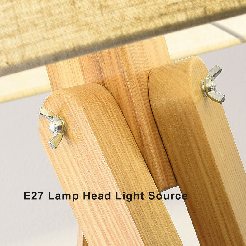 Fabric Wooden Floor Lamp