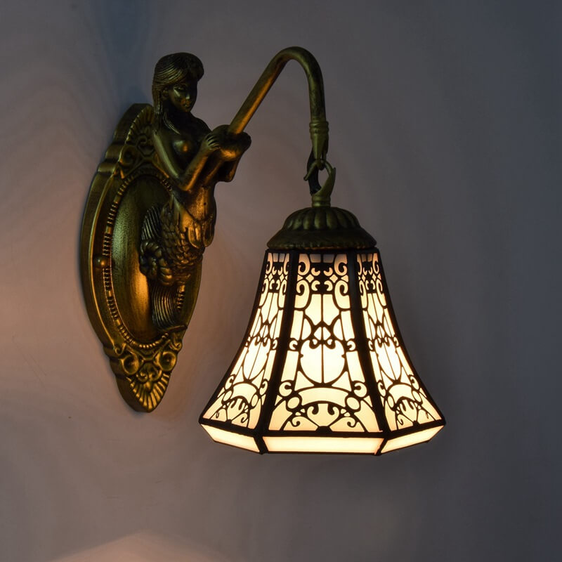 Arabian Mermaid Stained Glass Wall Lamp