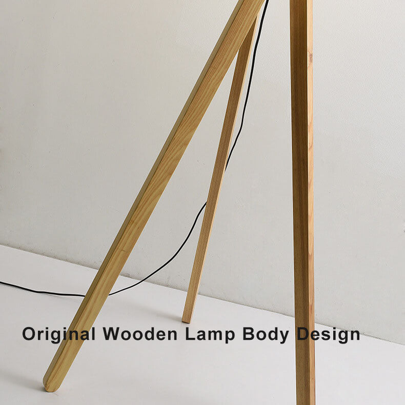 Fabric Wooden Floor Lamp