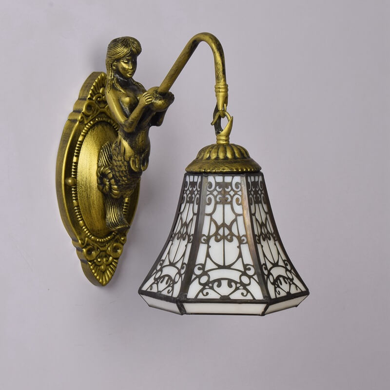 Arabian Mermaid Stained Glass Wall Lamp