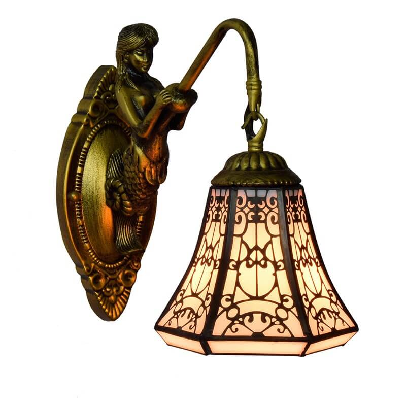 Arabian Mermaid Stained Glass Wall Lamp