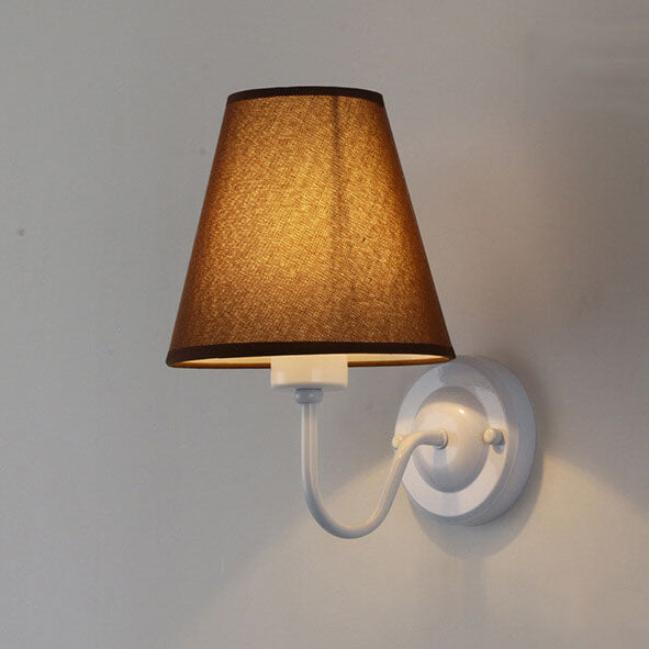 Fabric Bell Bend Arm Wall Lamp