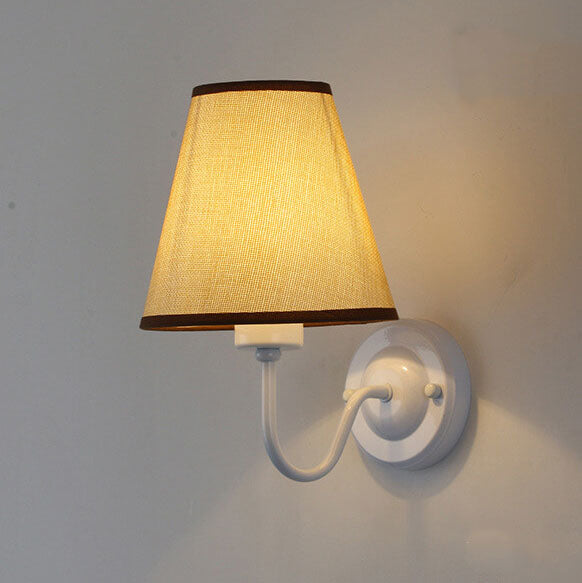 Fabric Bell Bend Arm Wall Lamp