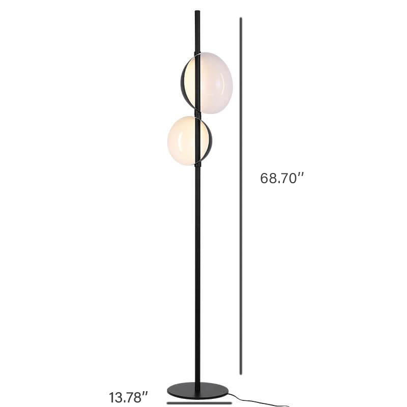 Wrought Iron Round Shad 2-Light Floor Lamp