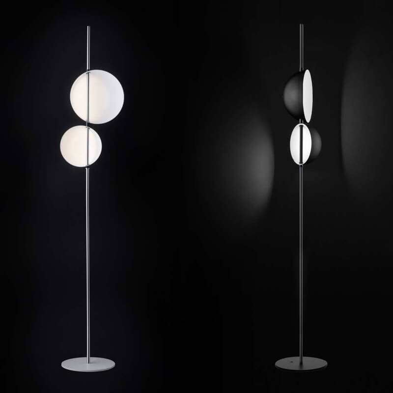Wrought Iron Round Shad 2-Light Floor Lamp