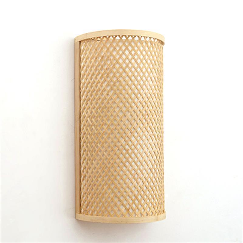 Bamboo Weaving Half Round Wall Lamp