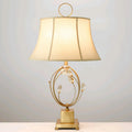 Golden Glamour Fabric Crystal Table Lamp