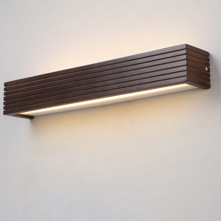 Walnut Square Bar Vanity Wall Lamp