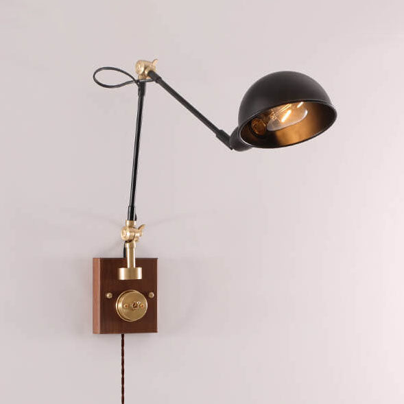 Walnut Iron Rotating Wall Lamp