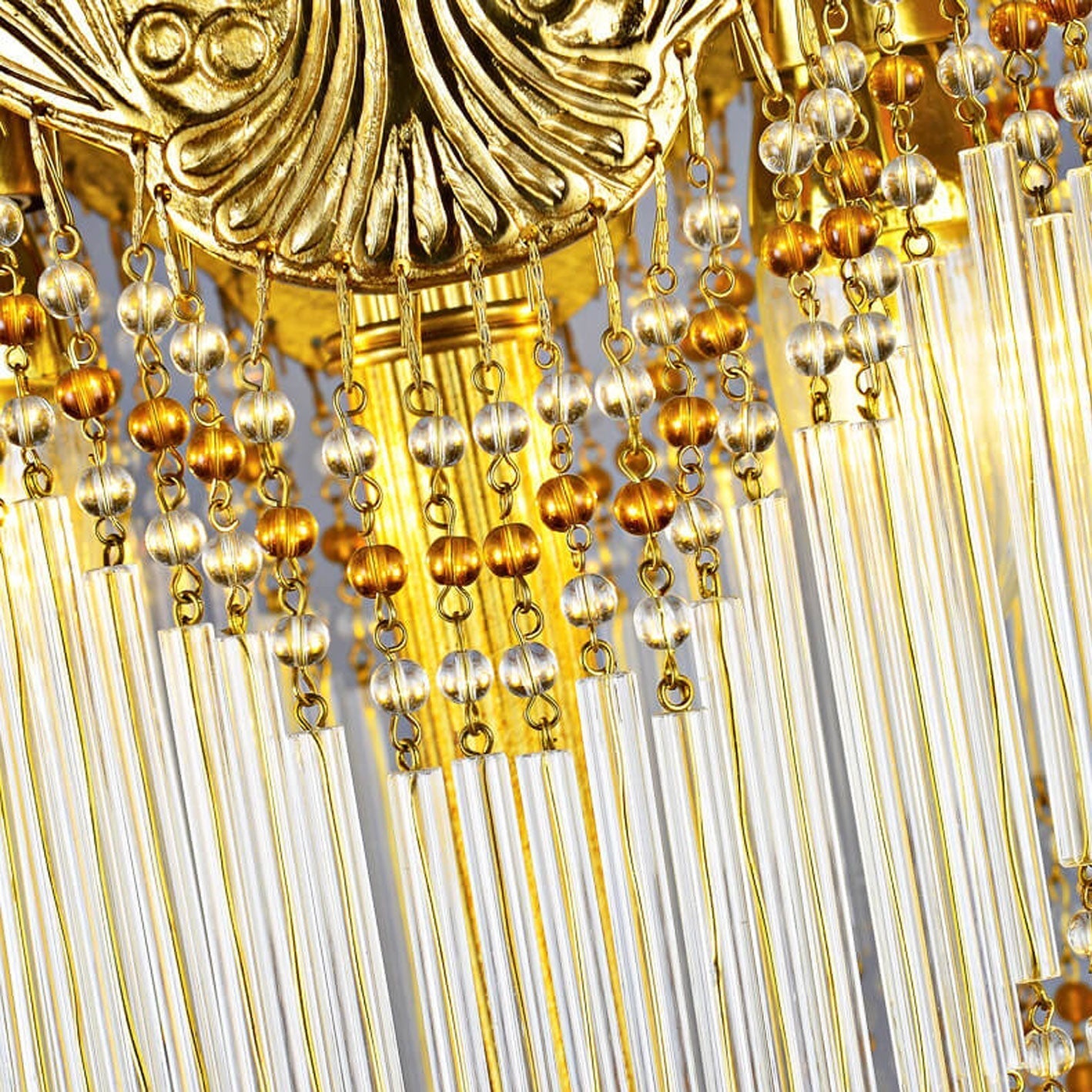 Brass Crystal Tassel Table Lamp