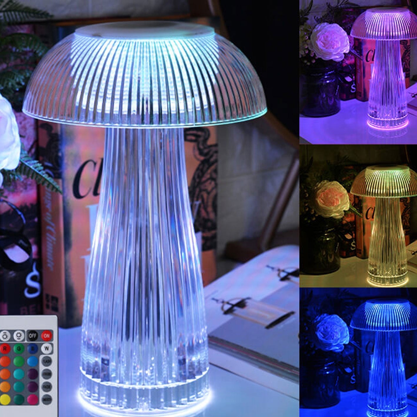 Mushroom PMMA Dazzling Touch Table Lamp
