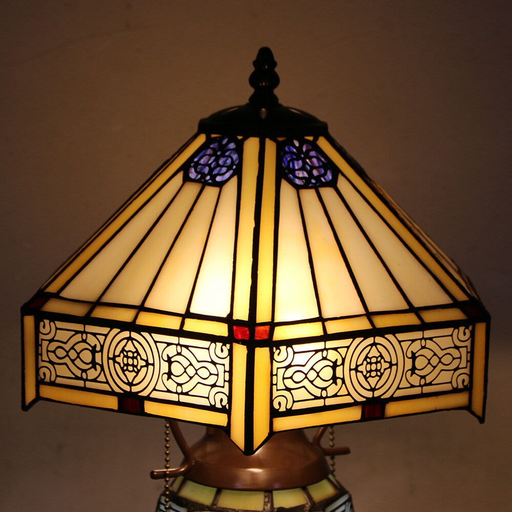 Glass Iron 2-Light Table Lamp