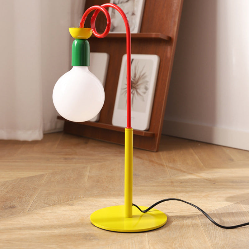 Curved Pole Round Ball Table Lamp