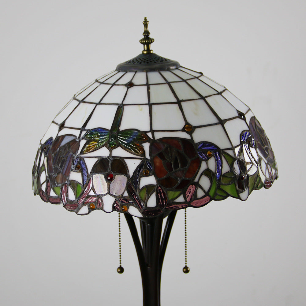 Resin Glass Semicircular Dome 2-Light Floor Lamp