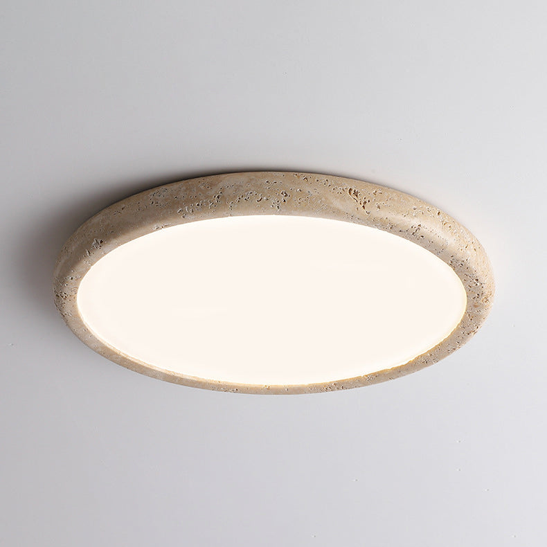 Round Yellow Travertine Acrylic Wall Lamp