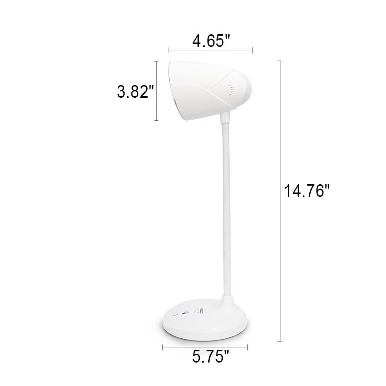 Multifunctional White Cone Rechargeable Table Lamp