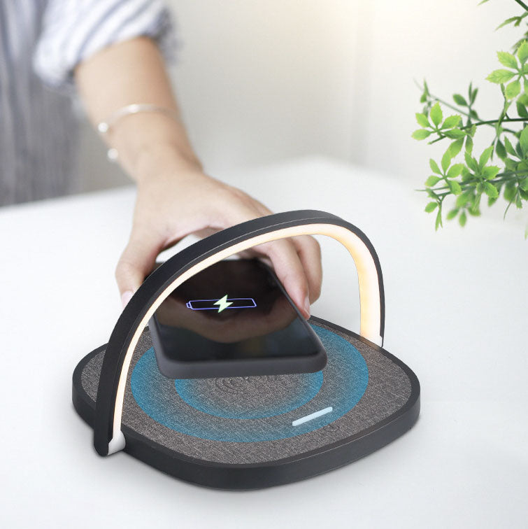 Wireless Charging Round Flat Table Lamp