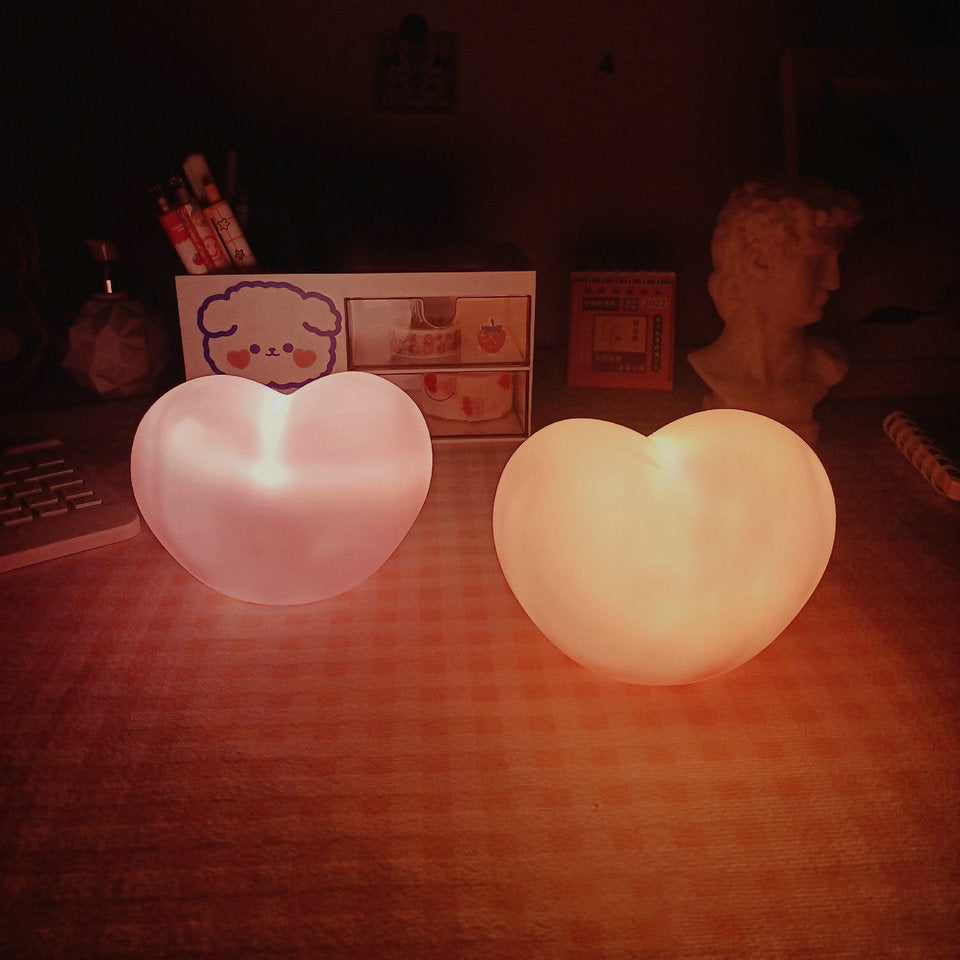 Rubber Coating Heart Night Table Lamp