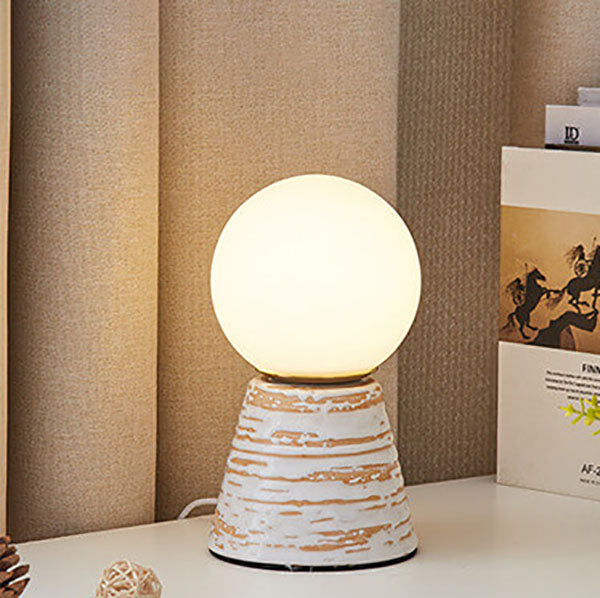 Orb Moon Ceramic Glass Table Lamp