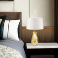 Oval Round Crystal Fabric Table Lamp