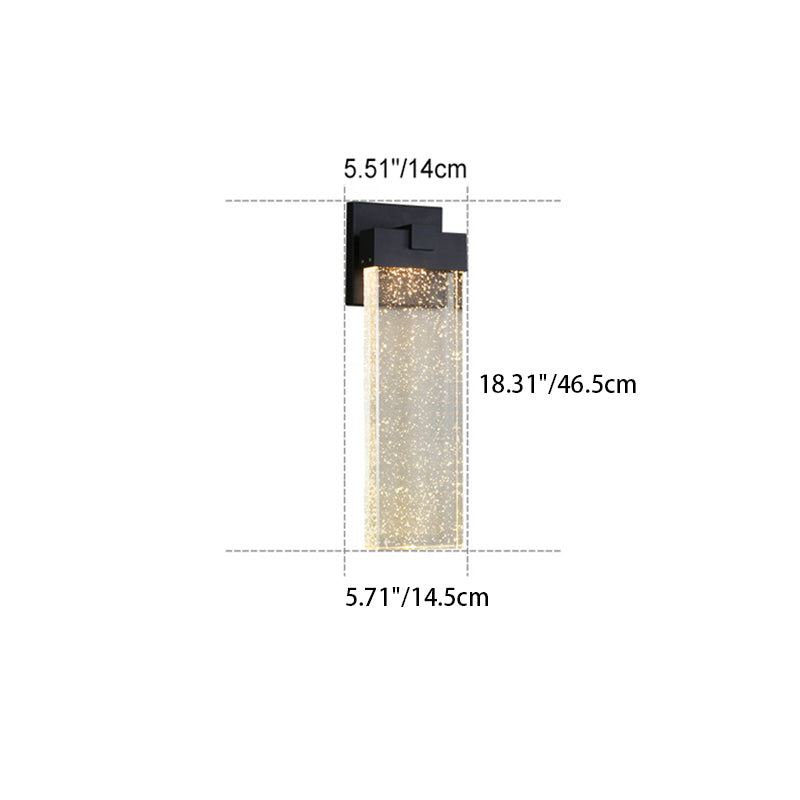 Aluminum Crystal Rectangular Patio Outdoor Light
