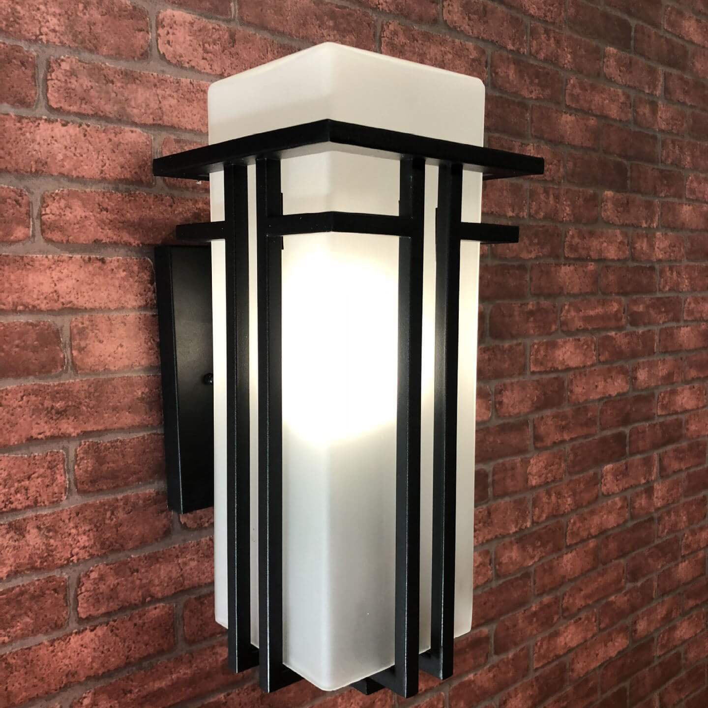 Rectangular Glass Lampshade Outdoor Light