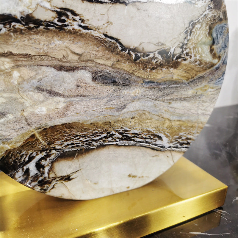 Round Rectangular Marble Fabric Table Lamp
