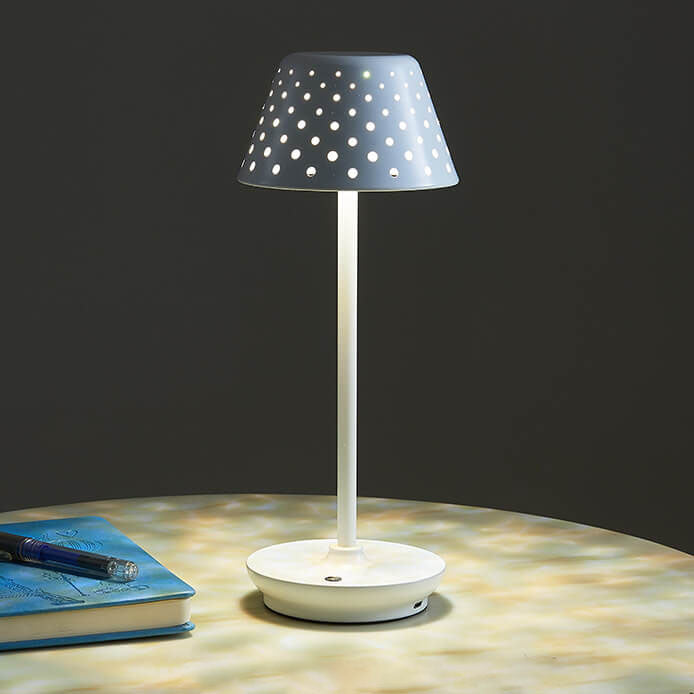 Perforated Wrought Iron Power-on Table Lamp