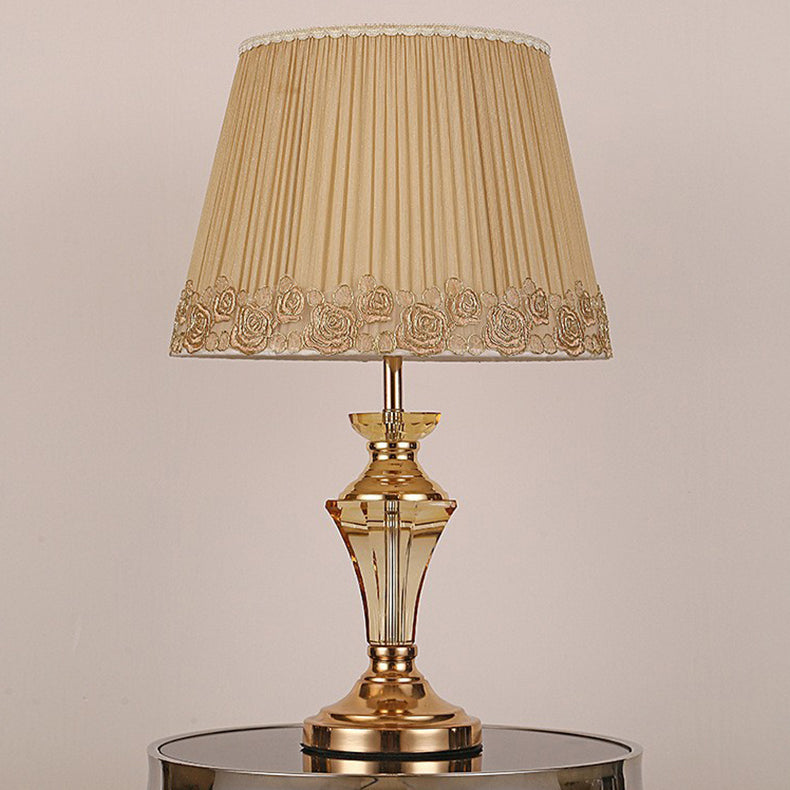 Cylinder Hardware Crystal Fabric Table Lamp