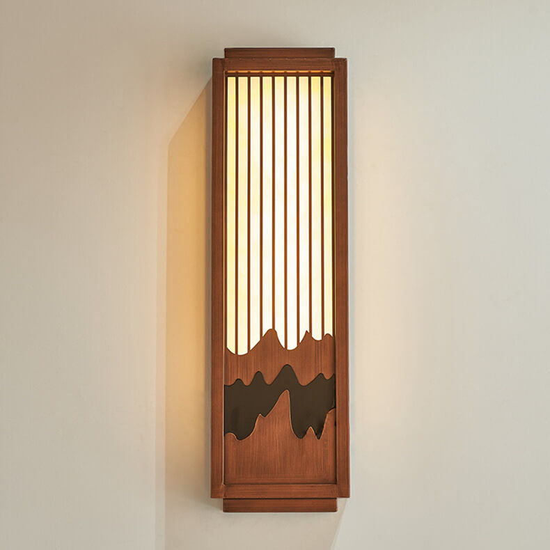 Rectangular Faux Marble Stainless Outdoor Light