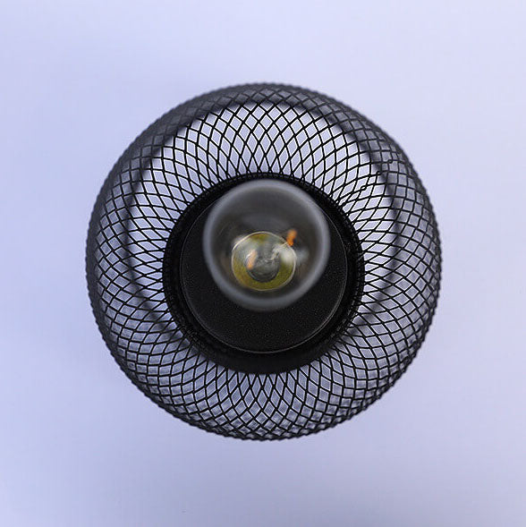 Battery Grid Iron Glass Table Lamp