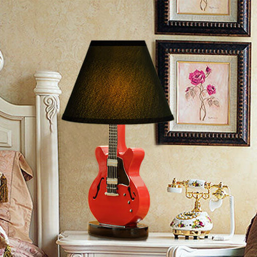 Cartoon Fabric Guitar Table Lamp
