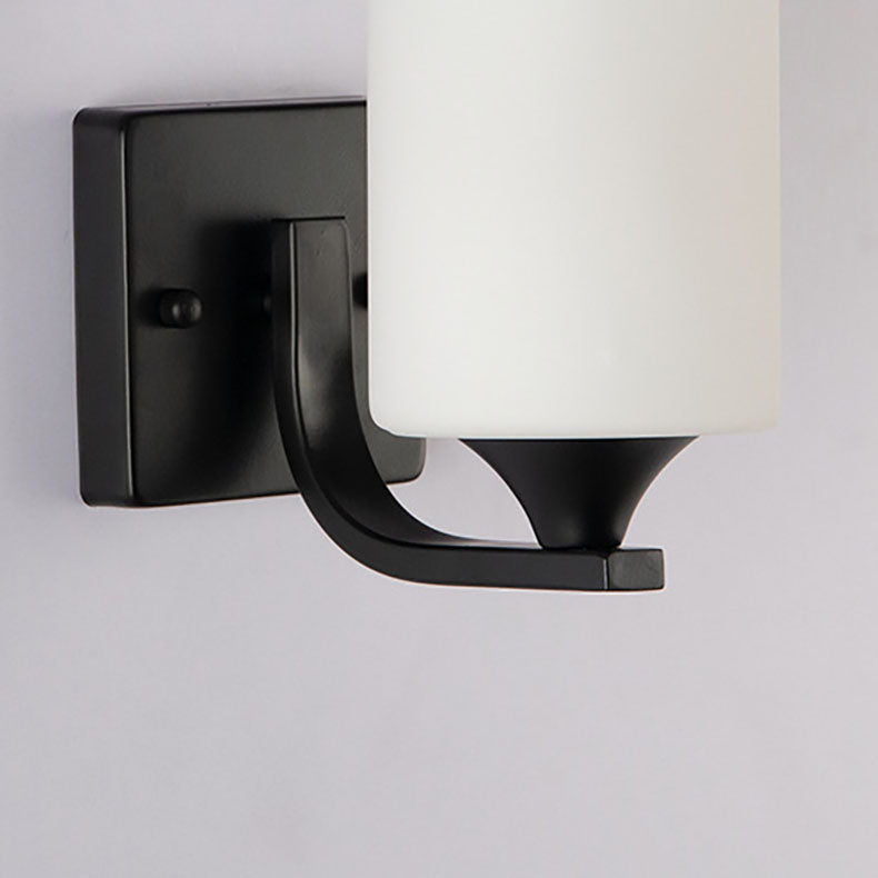 Cylinder Iron Glass 1/2 Wall Lamp