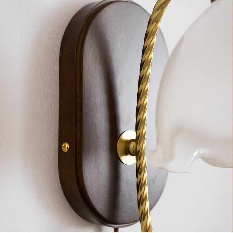 Cream Glass Petal Wall Lamp
