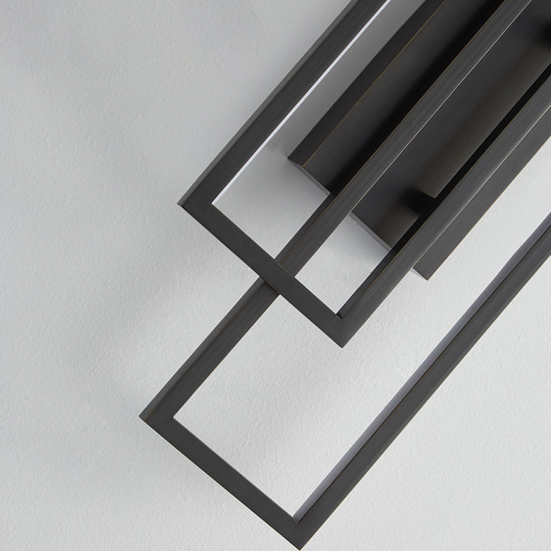 All Copper Rectangular Geometric Wall Lamp