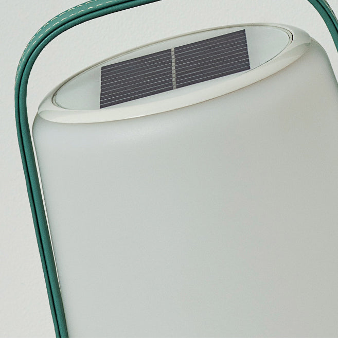 Leather PE Cylinder Striped Outdoor Light