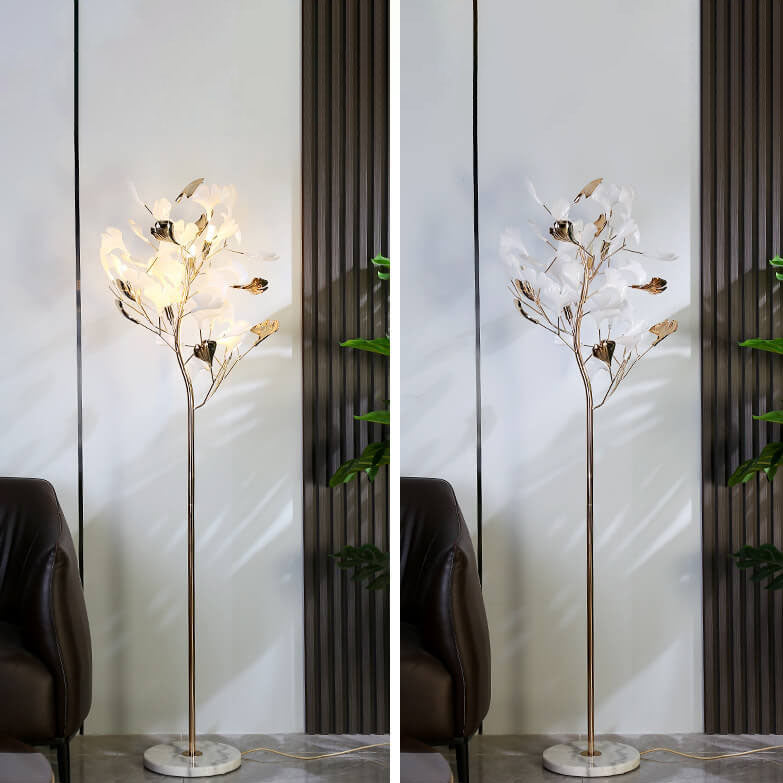 Nordic Romantic Ginkgo Leaf 5-Light Floor Lamp