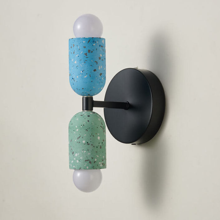 Stone Shaped Iron Cement 2-Light Wall Lamp