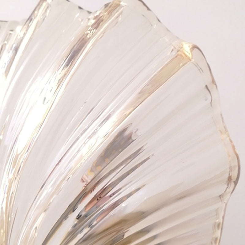 Scalloped Shell Amber Glass Wall Lamp